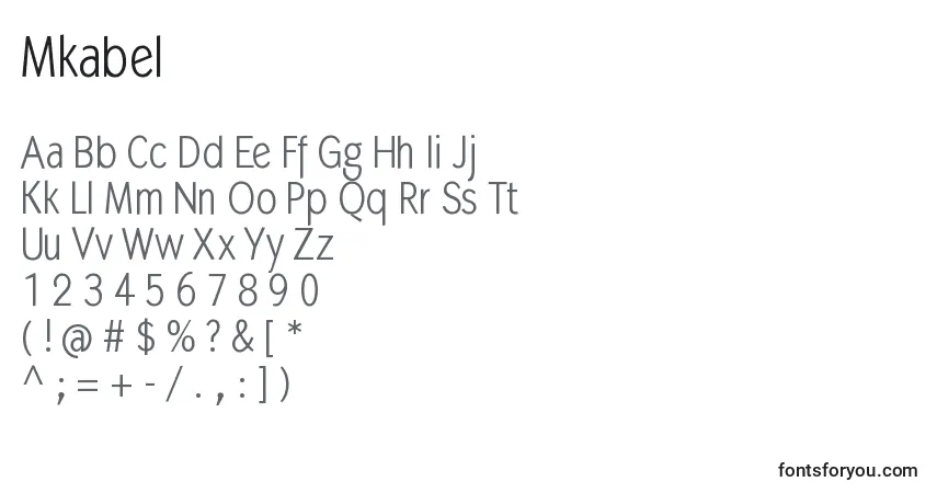 Шрифт Mkabel – алфавит, цифры, специальные символы