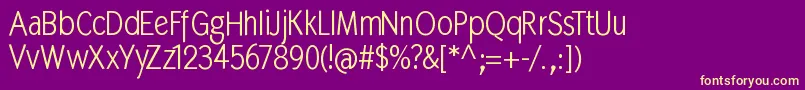 Fonte Mkabel – fontes amarelas em um fundo roxo
