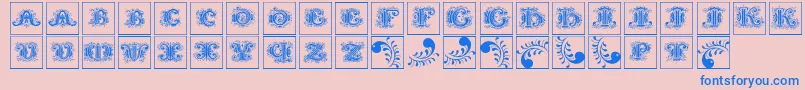 Silvestreinitialssquares Font – Blue Fonts on Pink Background