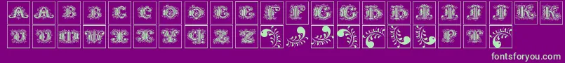 Silvestreinitialssquares Font – Green Fonts on Purple Background