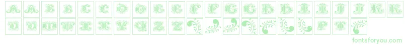 Silvestreinitialssquares Font – Green Fonts on White Background