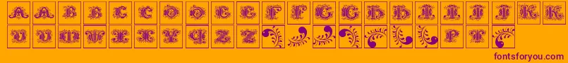 Silvestreinitialssquares Font – Purple Fonts on Orange Background