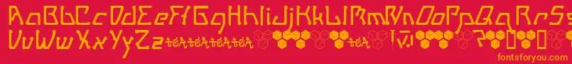 Metropass Font – Orange Fonts on Red Background