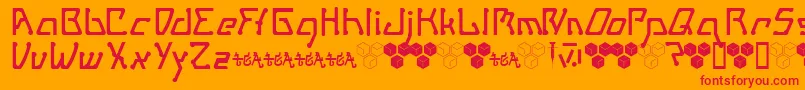 Metropass Font – Red Fonts on Orange Background