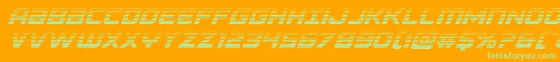 Шрифт Falconpunchgrad – зелёные шрифты на оранжевом фоне