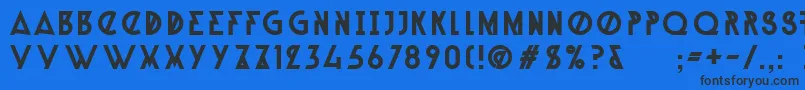 Fonte AlpineTypefaceA1Bold – fontes pretas em um fundo azul