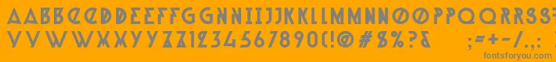 AlpineTypefaceA1Bold-Schriftart – Graue Schriften auf orangefarbenem Hintergrund