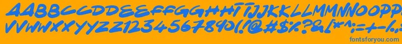 NinjaNote Font – Blue Fonts on Orange Background
