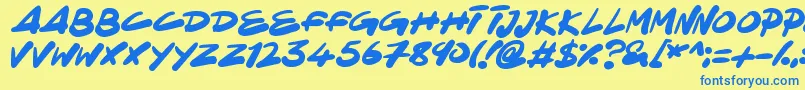 NinjaNote Font – Blue Fonts on Yellow Background