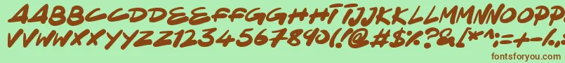 NinjaNote Font – Brown Fonts on Green Background