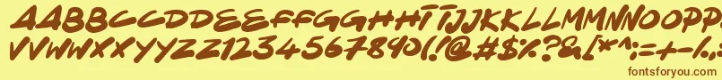 NinjaNote Font – Brown Fonts on Yellow Background