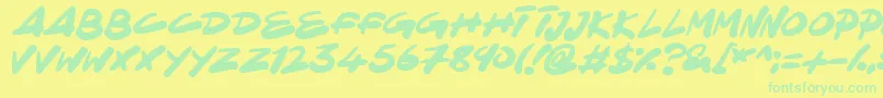NinjaNote Font – Green Fonts on Yellow Background