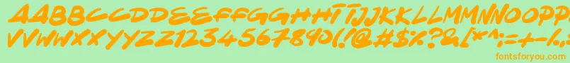 NinjaNote Font – Orange Fonts on Green Background