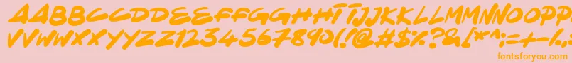 NinjaNote Font – Orange Fonts on Pink Background