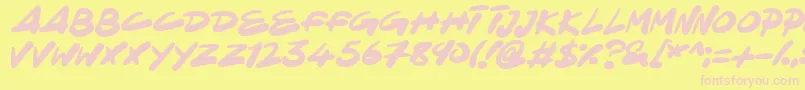 NinjaNote Font – Pink Fonts on Yellow Background