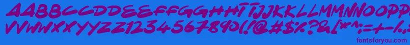 NinjaNote Font – Purple Fonts on Blue Background