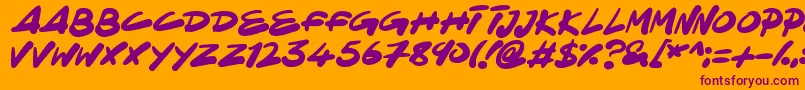 NinjaNote Font – Purple Fonts on Orange Background