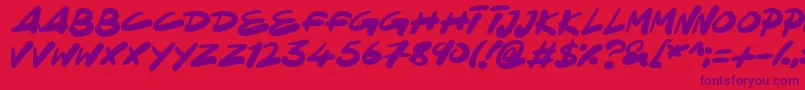 NinjaNote Font – Purple Fonts on Red Background