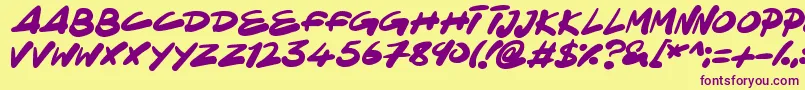 NinjaNote Font – Purple Fonts on Yellow Background