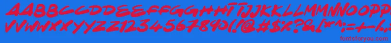 NinjaNote Font – Red Fonts on Blue Background