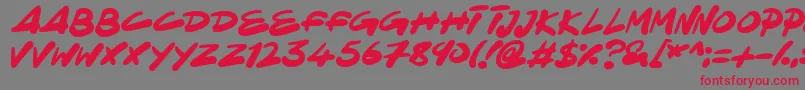 NinjaNote Font – Red Fonts on Gray Background