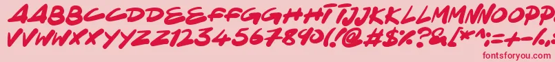 NinjaNote Font – Red Fonts on Pink Background