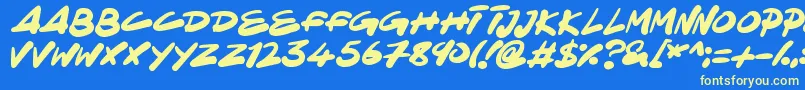 NinjaNote Font – Yellow Fonts on Blue Background