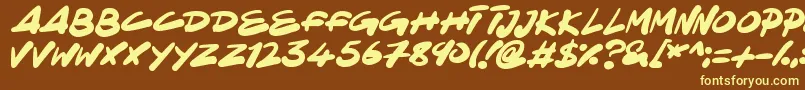 NinjaNote Font – Yellow Fonts on Brown Background