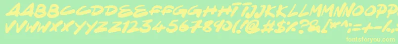 NinjaNote Font – Yellow Fonts on Green Background