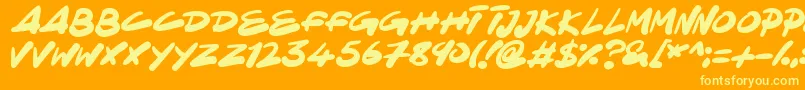 NinjaNote Font – Yellow Fonts on Orange Background