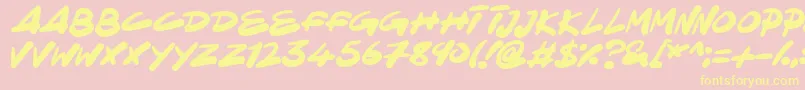 NinjaNote Font – Yellow Fonts on Pink Background