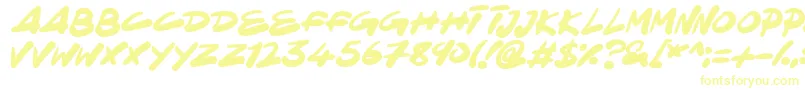 NinjaNote Font – Yellow Fonts on White Background