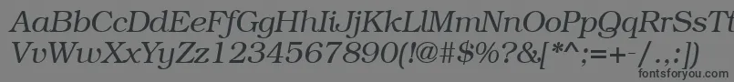 Fonte BookmancttItalic – fontes pretas em um fundo cinza
