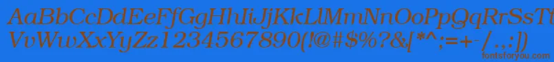 BookmancttItalic Font – Brown Fonts on Blue Background