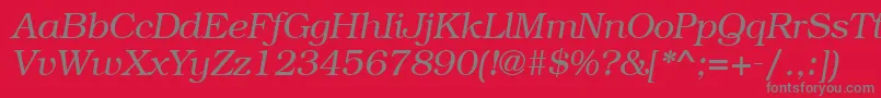 Fonte BookmancttItalic – fontes cinzas em um fundo vermelho