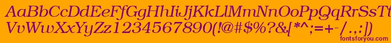 Шрифт BookmancttItalic – фиолетовые шрифты на оранжевом фоне