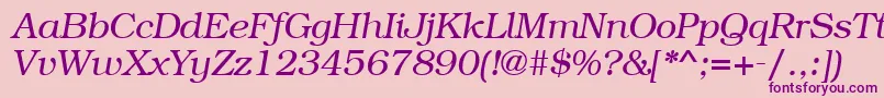 BookmancttItalic Font – Purple Fonts on Pink Background