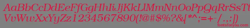 BookmancttItalic Font – Red Fonts on Gray Background
