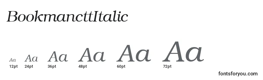 BookmancttItalic Font Sizes