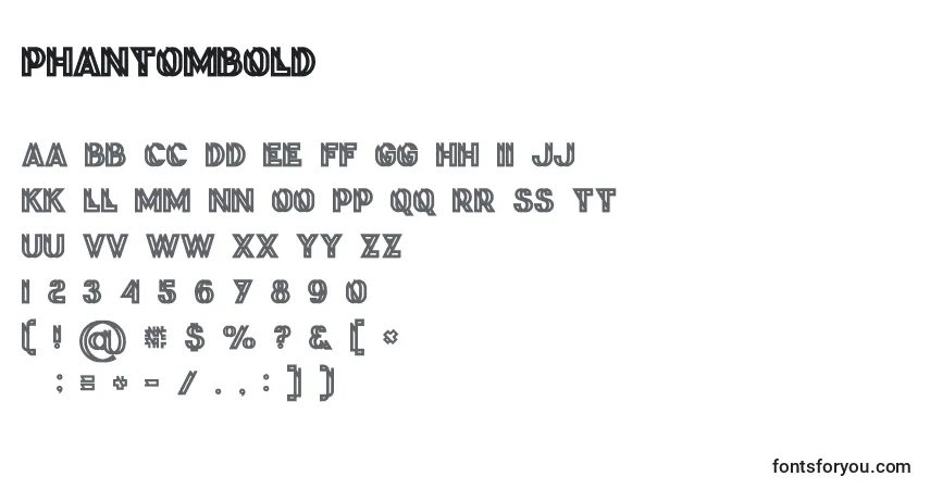 Schriftart Phantombold – Alphabet, Zahlen, spezielle Symbole