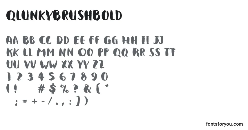 Schriftart QlunkyBrushBold – Alphabet, Zahlen, spezielle Symbole