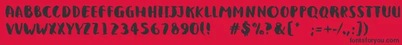 Шрифт QlunkyBrushBold – чёрные шрифты на красном фоне