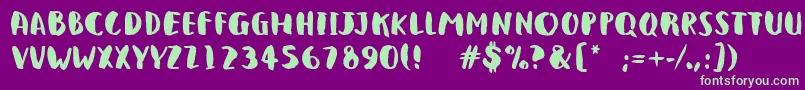 QlunkyBrushBold Font – Green Fonts on Purple Background