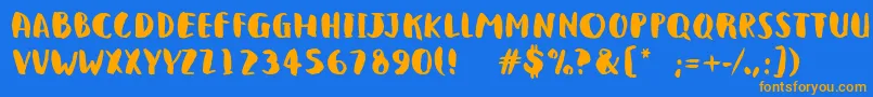 QlunkyBrushBold Font – Orange Fonts on Blue Background