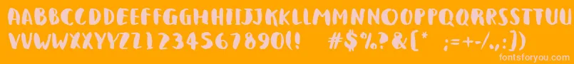 More about QlunkyBrushBold Font QlunkyBrushBold Font – Pink Fonts on Orange Background