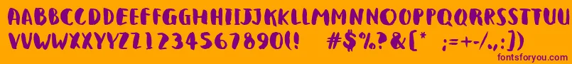 Шрифт QlunkyBrushBold – фиолетовые шрифты на оранжевом фоне