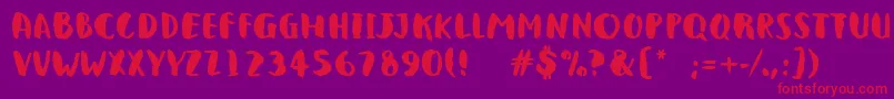 QlunkyBrushBold Font – Red Fonts on Purple Background