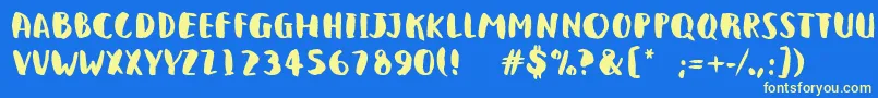 QlunkyBrushBold Font – Yellow Fonts on Blue Background