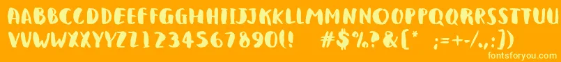 QlunkyBrushBold Font – Yellow Fonts on Orange Background