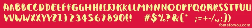 QlunkyBrushBold Font – Yellow Fonts on Red Background